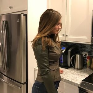 Green Cremieux bomber jacket women's size 0